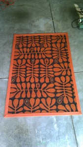 WOWEEE! Finished bound rug, courtesy of MHS Interior Carpet Design and the Metrolina Habitat ReStore! 